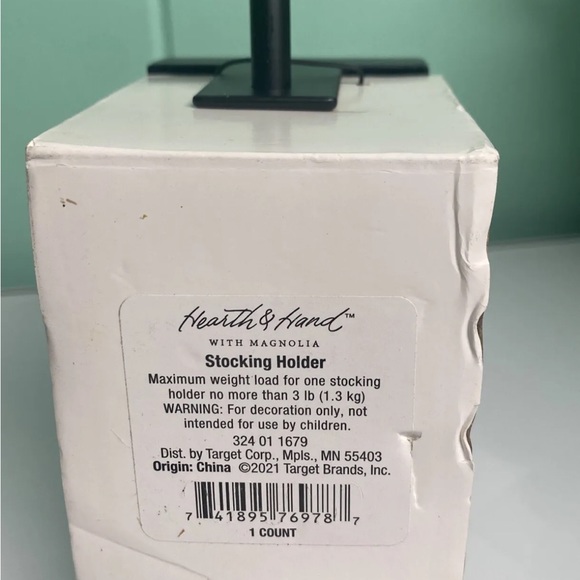 Hearth & Hand Magnolia -Mantle Peg Black Nail Head Christmas Stocking Ho… - Picture 6 of 7